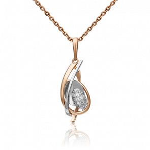 Подвеска из комбинированного золота Platina с фианитом 03-2978-00-401-1111-24 фото