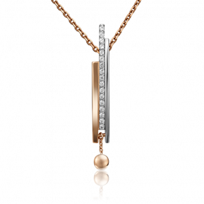 Подвеска из комбинированного золота Platina с фианитом 03-2983-00-401-1111-24 фото