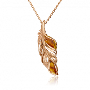 Золотая подвеска Platina с янтарём 03-2989-00-271-1110-46 фото