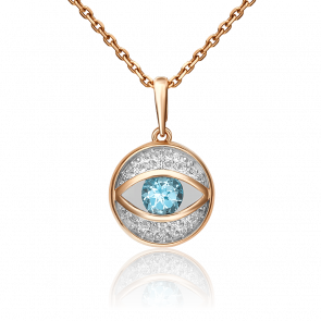 Золотая подвеска Platina с топазом 03-2990-00-201-1110-57 фото