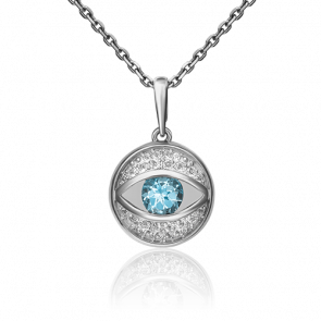 Подвеска из белого золота Platina с топазом 03-2990-00-201-1120-57 фото