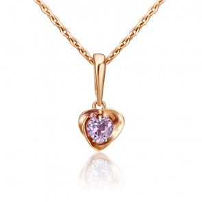 Золотая подвеска Platina с аметистом 03-3003-00-203-1110-57 фото