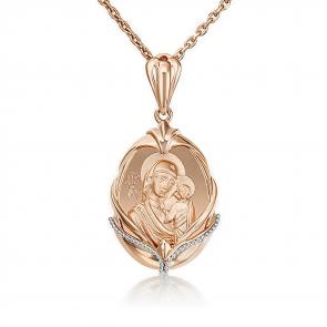 Подвеска-иконка Божией Матери Казанская из комбинированного золота Platina 03-3006-00-000-1111-42 фото