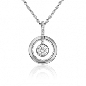 Подвеска-трансформер из белого золота Platina с фианитом 03-3007-00-501-1120-38 фото