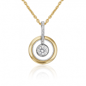 Подвеска-трансформер из комбинированного золота Platina с фианитом 03-3007-00-501-1121-38 фото