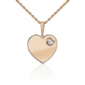 Подвеска из комбинированного золота Platina с фианитом 03-3017-00-401-1111-48 фото