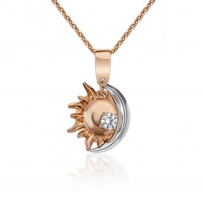 Подвеска из комбинированного золота Platina с фианитом 03-3021-00-401-1111-48 фото