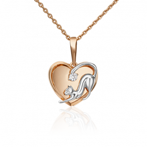 Золотая подвеска Platina с фианитом 03-3023-00-401-1110-48 фото