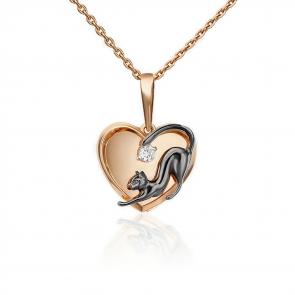 Золотая подвеска Platina с фианитом 03-3023-01-401-1110-48 фото