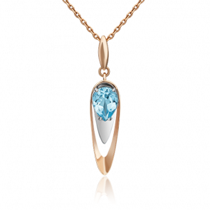 Подвеска из комбинированного золота Platina с топазом 03-3025-00-201-1111-57 фото