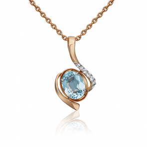 Золотая подвеска Platina с топазом 03-3048-00-201-1110-57 фото