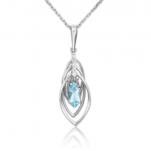 Подвеска из белого золота Platina с топазом 03-3055-00-201-1120-57 фото