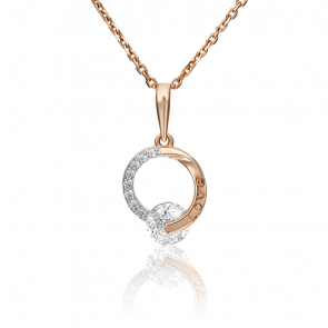 Золотая подвеска Platina с фианитом 03-3057-00-401-1110 фото