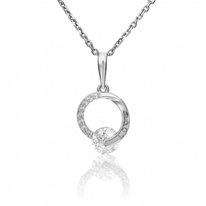 Подвеска из белого золота Platina с фианитом 03-3057-00-501-1120-38 фото