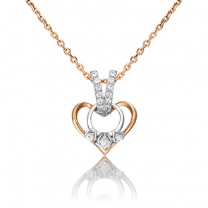 Подвеска из комбинированного золота Platina с фианитом 03-3068-00-501-1111-38 фото