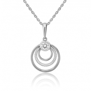 Подвеска из белого золота Platina с фианитом 03-3078-00-501-1120-38 фото