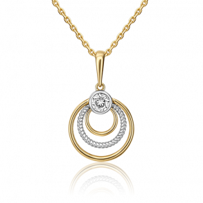 Подвеска из комбинированного золота Platina с фианитом 03-3078-00-501-1121-38 фото