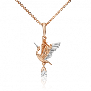 Золотая подвеска Platina с фианитом 03-3079-00-401-1110-03 фото