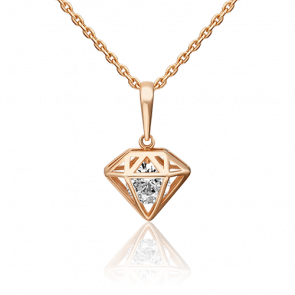 Золотая подвеска Platina с фианитом 03-3080-00-401-1110 фото