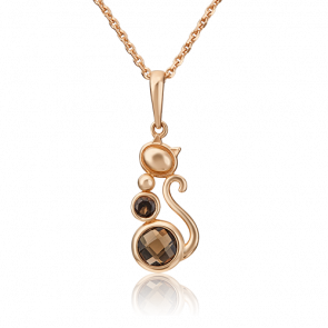 Золотая подвеска Platina с кварцем 03-3082-00-202-1110-57 фото