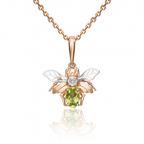 Подвеска из комбинированного золота Platina с топазом и хризолитом 03-3098-00-243-1111-57 фото