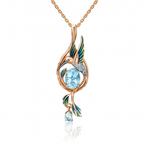 Золотая подвеска Platina с топазом и эмалью 03-3108-00-201-1110-57 фото