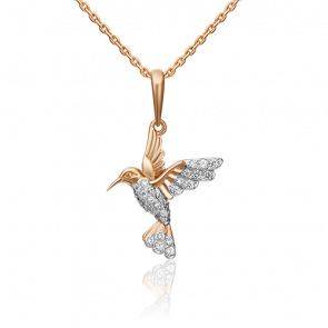 Золотая подвеска Platina с фианитом 03-3118-00-401-1110-24 фото