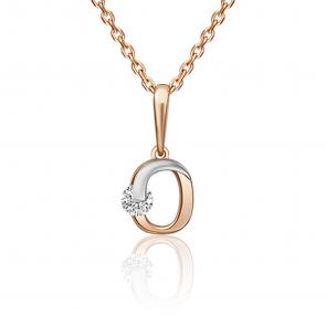 Подвеска-буква О из комбинированного золота Platina с фианитом 03-3119-О-501-1111-38 фото