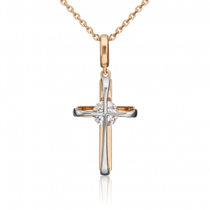 Подвеска из комбинированного золота Platina с фианитом 03-3121-00-501-1111-38 фото