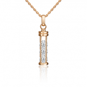 Золотая подвеска Platina с фианитом 03-3126-00-401-1110 фото