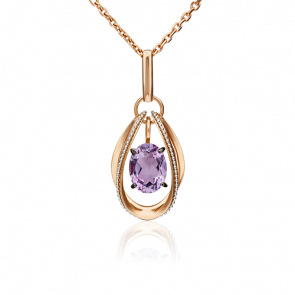 Подвеска из комбинированного золота Platina с аметистом 03-3128-00-203-1111-57 фото