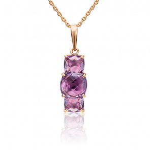 Золотая подвеска Platina с аметистом 03-3131-00-203-1110-46 фото