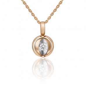 Подвеска из комбинированного золота Platina с фианитом 03-3135-00-501-1111-38 фото