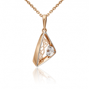 Золотая подвеска Platina с фианитом 03-3137-00-501-1110-38 фото