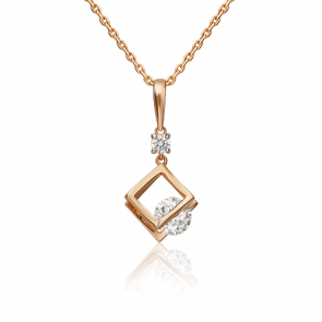 Золотая подвеска Platina с фианитом 03-3140-00-401-1110 фото