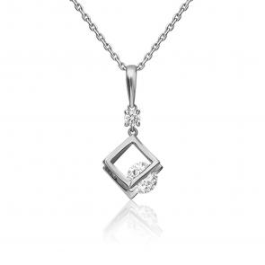 Подвеска из белого золота Platina с фианитом 03-3140-00-401-1120 фото