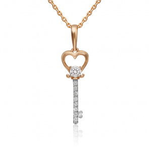 Золотая подвеска Platina с фианитом 03-3141-00-401-1110-03 фото