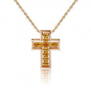 Золотая подвеска Platina с цитрином 03-3148-00-206-1110-57 фото