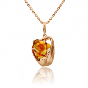 Золотая подвеска Platina с янтарём 03-3209-00-271-1110-46 фото