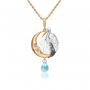 Подвеска из комбинированного золота Platina с топазом 03-3215-00-201-1111-75 фото