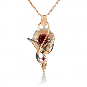 Подвеска из комбинированного золота Platina с гранатом 03-3224-00-204-1111-75 фото