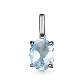 Серебряная подвеска АЛЬКОР с топазом 03-3276/00ТБ-00 фото