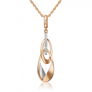 Подвеска из комбинированного золота Platina с топазом 03-3285-00-201-1111 фото
