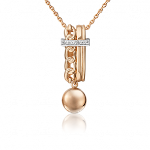 Подвеска из комбинированного золота Platina с топазом 03-3286-00-201-1111 фото