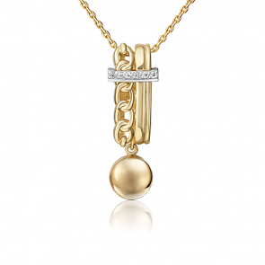 Подвеска из комбинированного золота Platina с топазом 03-3286-00-201-1121 фото