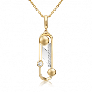 Подвеска из комбинированного золота Platina с топазом 03-3288-00-201-1121 фото