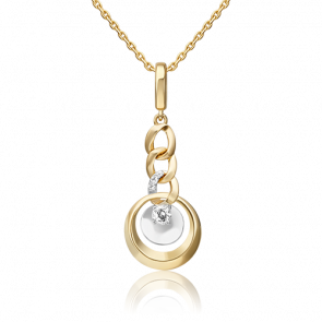 Подвеска из комбинированного золота Platina с топазом 03-3289-00-201-1121 фото