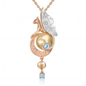 Подвеска из комбинированного золота Platina с топазом 03-3315-00-201-1140 фото
