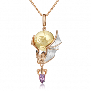 Подвеска из комбинированного золота Platina с аметистом 03-3317-00-203-1140 фото