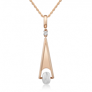 Подвеска-трансформер из комбинированного золота Platina с топазом 03-3319-01-201-1111 фото